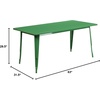 image:imageFlash Furniture Charis Commercial Grade 315 x 63 Rectangular Orange Metal IndoorOutdoor TableGreen