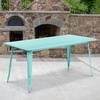 image:imageFlash Furniture Charis Commercial Grade 315 x 63 Rectangular Orange Metal IndoorOutdoor TableMint Green