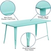 image:imageFlash Furniture Charis Commercial Grade 315 x 63 Rectangular Orange Metal IndoorOutdoor TableMint Green