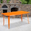 image:imageFlash Furniture Charis Commercial Grade 315 x 63 Rectangular Orange Metal IndoorOutdoor TableOrange