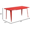 image:imageFlash Furniture Charis Commercial Grade 315 x 63 Rectangular Orange Metal IndoorOutdoor TableRed