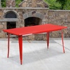 image:imageFlash Furniture Charis Commercial Grade 315 x 63 Rectangular Orange Metal IndoorOutdoor TableRed