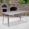 image:imageFlash Furniture Charis Commercial Grade 315 x 63 Rectangular Orange Metal IndoorOutdoor TableSilver