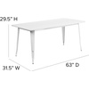 image:imageFlash Furniture Charis Commercial Grade 315 x 63 Rectangular Orange Metal IndoorOutdoor TableWhite