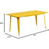image:imageFlash Furniture Charis Commercial Grade 315 x 63 Rectangular Orange Metal IndoorOutdoor TableYellow