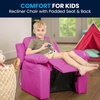 image:imageFlash Furniture Charlie Vinyl Kids Recliner with FlipUp Storage Arms and Safety Recline Contemporary Reclining Chair for Kids Supports up to 90 lbs Hot PinkHot Pink Vinyl