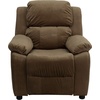 image:imageFlash Furniture Charlie Vinyl Kids Recliner with FlipUp Storage Arms and Safety Recline Contemporary Reclining Chair for Kids Supports up to 90 lbs Hot PinkBrown Microfiber
