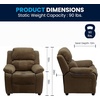image:imageFlash Furniture Charlie Vinyl Kids Recliner with FlipUp Storage Arms and Safety Recline Contemporary Reclining Chair for Kids Supports up to 90 lbs Hot PinkBrown Microfiber