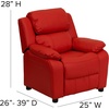 image:imageFlash Furniture Charlie Vinyl Kids Recliner with FlipUp Storage Arms and Safety Recline Contemporary Reclining Chair for Kids Supports up to 90 lbs Hot PinkRed Vinyl