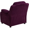 image:imageFlash Furniture Charlie Vinyl Kids Recliner with FlipUp Storage Arms and Safety Recline Contemporary Reclining Chair for Kids Supports up to 90 lbs Hot PinkPurple Microfiber