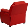 image:imageFlash Furniture Charlie Vinyl Kids Recliner with FlipUp Storage Arms and Safety Recline Contemporary Reclining Chair for Kids Supports up to 90 lbs Hot PinkRed Vinyl