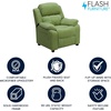 image:imageFlash Furniture Charlie Vinyl Kids Recliner with FlipUp Storage Arms and Safety Recline Contemporary Reclining Chair for Kids Supports up to 90 lbs Hot PinkAvocado Microfiber