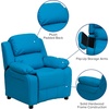 image:imageFlash Furniture Charlie Vinyl Kids Recliner with FlipUp Storage Arms and Safety Recline Contemporary Reclining Chair for Kids Supports up to 90 lbs Hot PinkTurquoise Vinyl