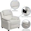 image:imageFlash Furniture Charlie Vinyl Kids Recliner with FlipUp Storage Arms and Safety Recline Contemporary Reclining Chair for Kids Supports up to 90 lbs Hot PinkWhite Vinyl