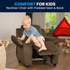 image:imageFlash Furniture Charlie Vinyl Kids Recliner with FlipUp Storage Arms and Safety Recline Contemporary Reclining Chair for Kids Supports up to 90 lbs Hot PinkBrown Microfiber