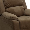 image:imageFlash Furniture Charlie Vinyl Kids Recliner with FlipUp Storage Arms and Safety Recline Contemporary Reclining Chair for Kids Supports up to 90 lbs Hot PinkBrown Microfiber