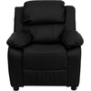 image:imageFlash Furniture Charlie Vinyl Kids Recliner with FlipUp Storage Arms and Safety Recline Contemporary Reclining Chair for Kids Supports up to 90 lbs Hot PinkBlack Leathersoft