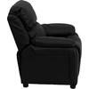 image:imageFlash Furniture Charlie Vinyl Kids Recliner with FlipUp Storage Arms and Safety Recline Contemporary Reclining Chair for Kids Supports up to 90 lbs Hot PinkBlack Leathersoft