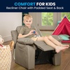 image:imageFlash Furniture Charlie Vinyl Kids Recliner with FlipUp Storage Arms and Safety Recline Contemporary Reclining Chair for Kids Supports up to 90 lbs Hot PinkBeige Vinyl