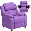 image:imageFlash Furniture Charlie Vinyl Kids Recliner with FlipUp Storage Arms and Safety Recline Contemporary Reclining Chair for Kids Supports up to 90 lbs Hot PinkLavender Vinyl