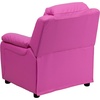 image:imageFlash Furniture Charlie Vinyl Kids Recliner with FlipUp Storage Arms and Safety Recline Contemporary Reclining Chair for Kids Supports up to 90 lbs Hot PinkHot Pink Vinyl