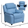 image:imageFlash Furniture Charlie Vinyl Kids Recliner with FlipUp Storage Arms and Safety Recline Contemporary Reclining Chair for Kids Supports up to 90 lbs Hot PinkLight Blue Vinyl