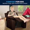 image:imageFlash Furniture Charlie Vinyl Kids Recliner with FlipUp Storage Arms and Safety Recline Contemporary Reclining Chair for Kids Supports up to 90 lbs Hot PinkBrown Leathersoft