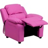 image:imageFlash Furniture Charlie Vinyl Kids Recliner with FlipUp Storage Arms and Safety Recline Contemporary Reclining Chair for Kids Supports up to 90 lbs Hot PinkHot Pink Vinyl