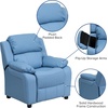 image:imageFlash Furniture Charlie Vinyl Kids Recliner with FlipUp Storage Arms and Safety Recline Contemporary Reclining Chair for Kids Supports up to 90 lbs Hot PinkLight Blue Vinyl