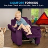 image:imageFlash Furniture Charlie Vinyl Kids Recliner with FlipUp Storage Arms and Safety Recline Contemporary Reclining Chair for Kids Supports up to 90 lbs Hot PinkPurple Microfiber