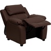 image:imageFlash Furniture Charlie Vinyl Kids Recliner with FlipUp Storage Arms and Safety Recline Contemporary Reclining Chair for Kids Supports up to 90 lbs Hot PinkBrown Leathersoft