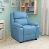 image:imageFlash Furniture Charlie Vinyl Kids Recliner with FlipUp Storage Arms and Safety Recline Contemporary Reclining Chair for Kids Supports up to 90 lbs Hot PinkLight Blue Vinyl