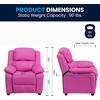 image:imageFlash Furniture Charlie Vinyl Kids Recliner with FlipUp Storage Arms and Safety Recline Contemporary Reclining Chair for Kids Supports up to 90 lbs Hot PinkHot Pink Vinyl