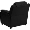 image:imageFlash Furniture Charlie Vinyl Kids Recliner with FlipUp Storage Arms and Safety Recline Contemporary Reclining Chair for Kids Supports up to 90 lbs Hot PinkBlack Leathersoft