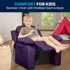 image:imageFlash Furniture Charlie Vinyl Kids Recliner with FlipUp Storage Arms and Safety Recline Contemporary Reclining Chair for Kids Supports up to 90 lbs Hot PinkPurple Vinyl