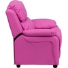 image:imageFlash Furniture Charlie Vinyl Kids Recliner with FlipUp Storage Arms and Safety Recline Contemporary Reclining Chair for Kids Supports up to 90 lbs Hot PinkHot Pink Vinyl