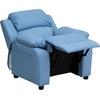 image:imageFlash Furniture Charlie Vinyl Kids Recliner with FlipUp Storage Arms and Safety Recline Contemporary Reclining Chair for Kids Supports up to 90 lbs Hot PinkLight Blue Vinyl