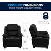 image:imageFlash Furniture Charlie Vinyl Kids Recliner with FlipUp Storage Arms and Safety Recline Contemporary Reclining Chair for Kids Supports up to 90 lbs Hot PinkBlack Leathersoft