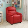 image:imageFlash Furniture Charlie Vinyl Kids Recliner with FlipUp Storage Arms and Safety Recline Contemporary Reclining Chair for Kids Supports up to 90 lbs Hot PinkRed Vinyl