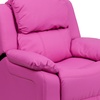 image:imageFlash Furniture Charlie Vinyl Kids Recliner with FlipUp Storage Arms and Safety Recline Contemporary Reclining Chair for Kids Supports up to 90 lbs Hot PinkHot Pink Vinyl