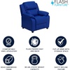 image:imageFlash Furniture Charlie Vinyl Kids Recliner with FlipUp Storage Arms and Safety Recline Contemporary Reclining Chair for Kids Supports up to 90 lbs Hot PinkBlue Vinyl