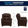 image:imageFlash Furniture Charlie Vinyl Kids Recliner with FlipUp Storage Arms and Safety Recline Contemporary Reclining Chair for Kids Supports up to 90 lbs Hot PinkBrown Leathersoft