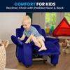 image:imageFlash Furniture Charlie Vinyl Kids Recliner with FlipUp Storage Arms and Safety Recline Contemporary Reclining Chair for Kids Supports up to 90 lbs Hot PinkBlue Microfiber