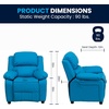 image:imageFlash Furniture Charlie Vinyl Kids Recliner with FlipUp Storage Arms and Safety Recline Contemporary Reclining Chair for Kids Supports up to 90 lbs Hot PinkTurquoise Vinyl