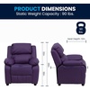 image:imageFlash Furniture Charlie Vinyl Kids Recliner with FlipUp Storage Arms and Safety Recline Contemporary Reclining Chair for Kids Supports up to 90 lbs Hot PinkPurple Vinyl