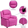 image:imageFlash Furniture Charlie Vinyl Kids Recliner with FlipUp Storage Arms and Safety Recline Contemporary Reclining Chair for Kids Supports up to 90 lbs Hot PinkHot Pink Vinyl