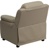 image:imageFlash Furniture Charlie Vinyl Kids Recliner with FlipUp Storage Arms and Safety Recline Contemporary Reclining Chair for Kids Supports up to 90 lbs Hot PinkBeige Vinyl