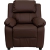 image:imageFlash Furniture Charlie Vinyl Kids Recliner with FlipUp Storage Arms and Safety Recline Contemporary Reclining Chair for Kids Supports up to 90 lbs Hot PinkBrown Leathersoft