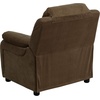image:imageFlash Furniture Charlie Vinyl Kids Recliner with FlipUp Storage Arms and Safety Recline Contemporary Reclining Chair for Kids Supports up to 90 lbs Hot PinkBrown Microfiber