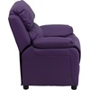 image:imageFlash Furniture Charlie Vinyl Kids Recliner with FlipUp Storage Arms and Safety Recline Contemporary Reclining Chair for Kids Supports up to 90 lbs Hot PinkPurple Vinyl